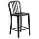 preview thumbnail 52 of 116, 2 Pack 24'' High Metal Indoor-Outdoor Counter Height Stool w/ Vertical Slat Back