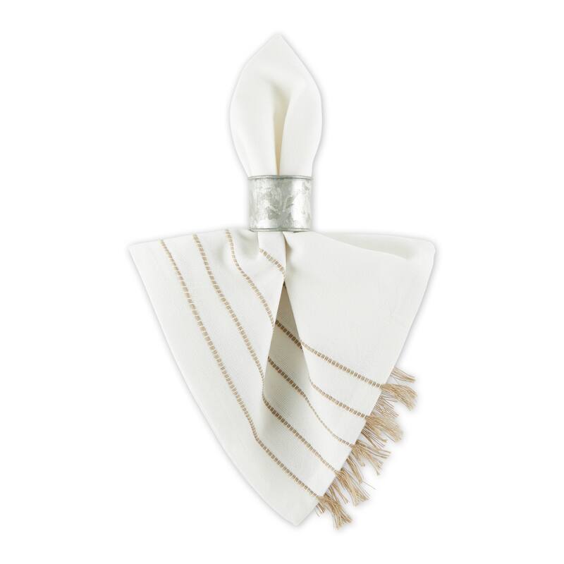 Navy and Off-White Stripe Tassel Napkin (Set of 4)