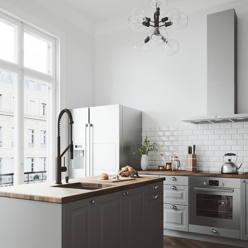 VIGO Livingston 24" H Single Handle Pull-Down Sprayer Kitchen Faucet