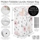 preview thumbnail 5 of 4, Sweet Jojo Designs Blush Pink Grey Boho Floral Girl Foldable Laundry Hamper with Handles Bohemian Farmhouse Shabby Watercolor