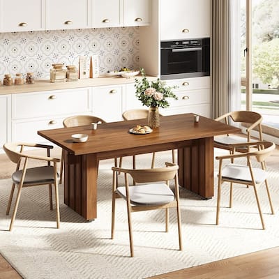 63" Farmhouse Rectangular Dining Table for Kitchen Dining Room - 31.1"D x 63"W x 29.92"H