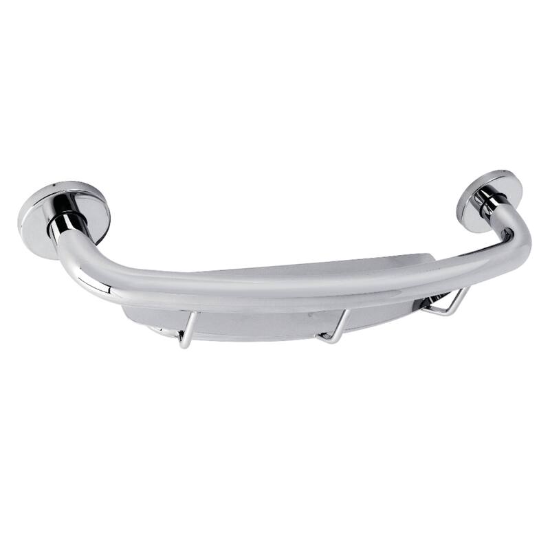Kingston Brass Meridian 18-Inch Stainless Steel Grab Bar with Shelf - Polished Chrome