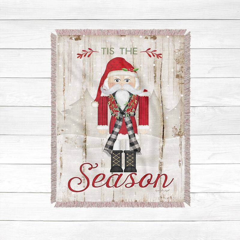 Laural Home Nutcracker Christmas Woven Throw with Fringe Edge - 60" x 80"