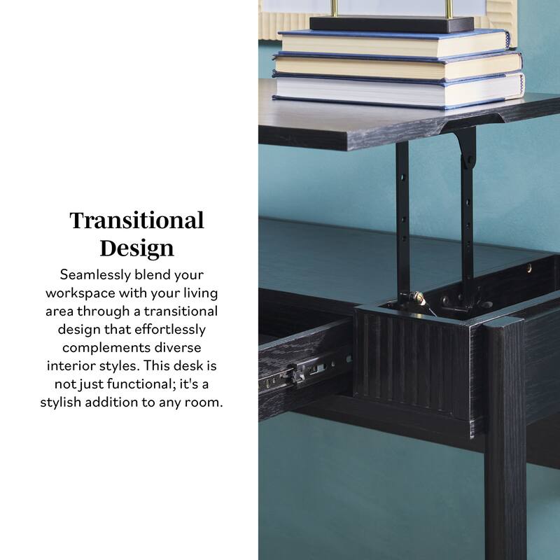 Middlebrook Designs Reeded Lift-Top Desk with Drawer