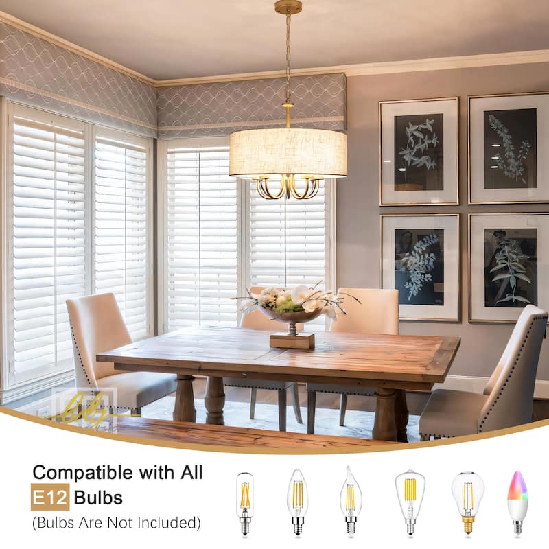 5-Light Modern Candlestick Hanging Linear Chandelier Lighting Fixture for Kitchen Island