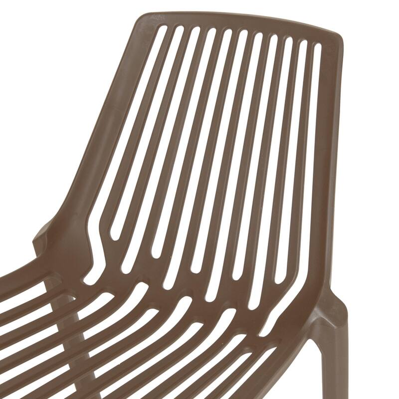 LeisureMod Acken Mid-Century Modern Plastic Dining Chair, Set of 4 - 30.7"