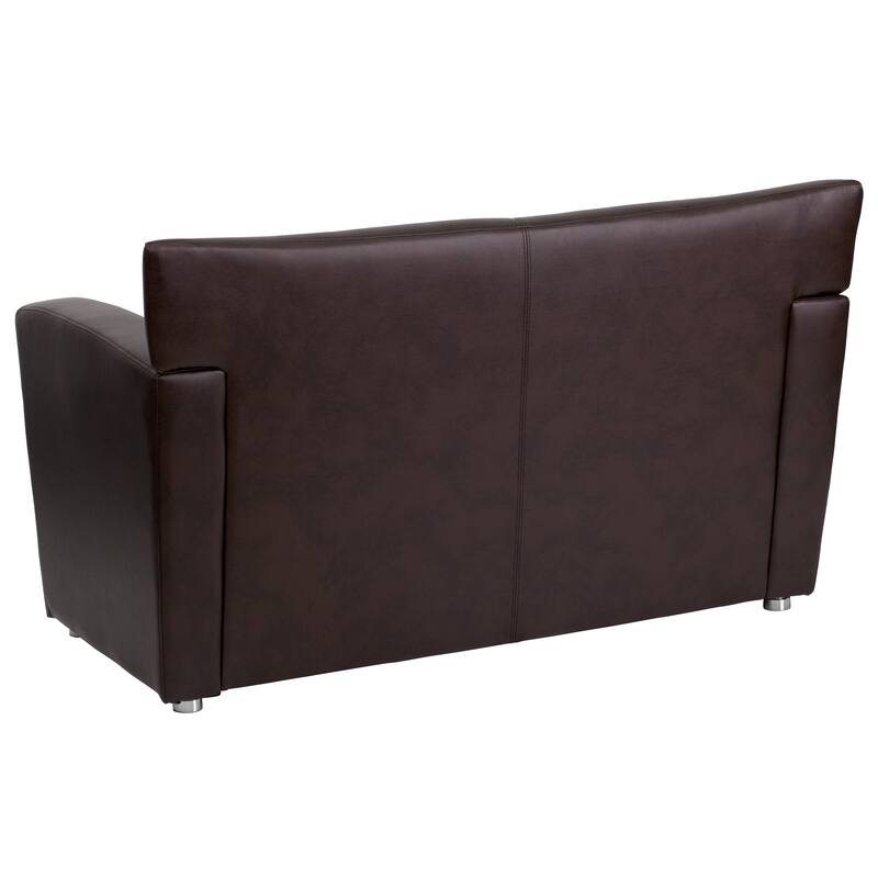 LeatherSoft Loveseat with Extended Panel Arms