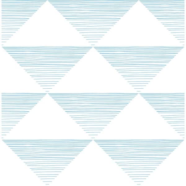 slide 2 of 2, Seabrook Designs Day Dreamers Geo Stripe Unpasted Wallpaper 20.5 in. W x 33 ft. L - Sky Blue