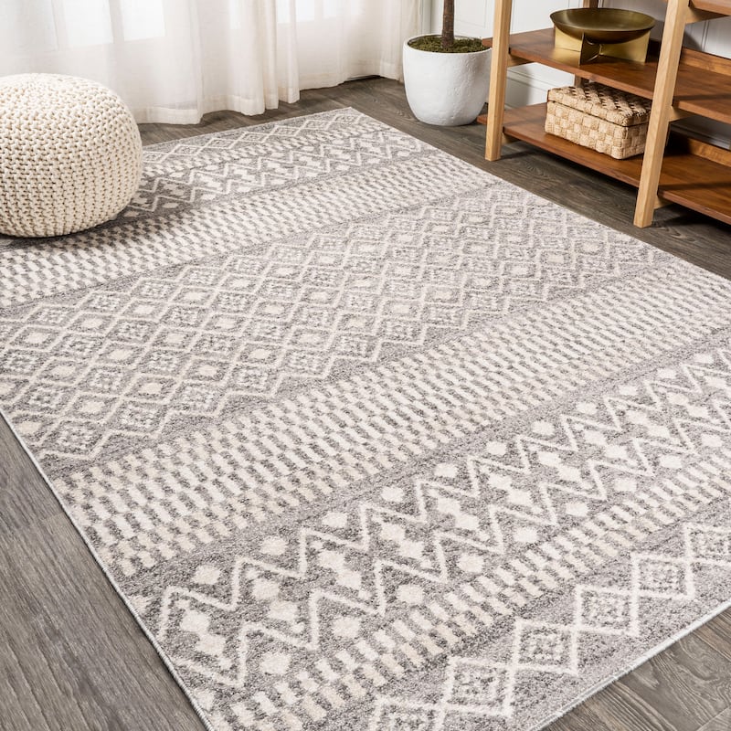 JONATHAN Y Bhalil Berber Geometric Stripe Area Rug