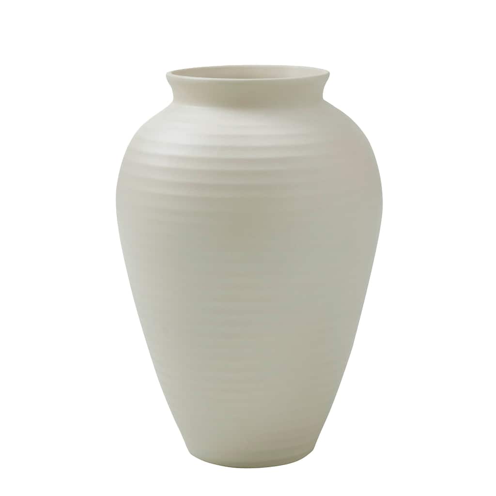Renwil Hathor Indoor Ceramic Stoneware Vase, Beige Semi-Gloss
