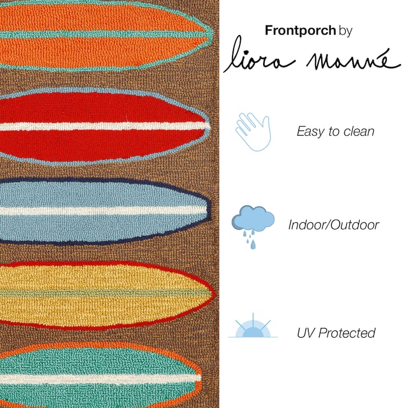 Liora Manne Frontporch Surfboards Indoor/Outdoor Rug - 2' x 5'