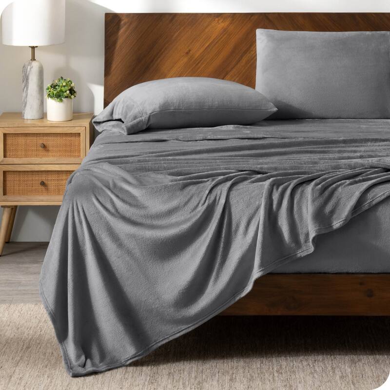 Bare Home Velvety Soft Microplush Sheet Set - Twin - Grey