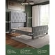 preview thumbnail 40 of 48, Hansabenne Solid Wood Bed Frame Queen and King Platform Bed Frame with Headboard White and Gray