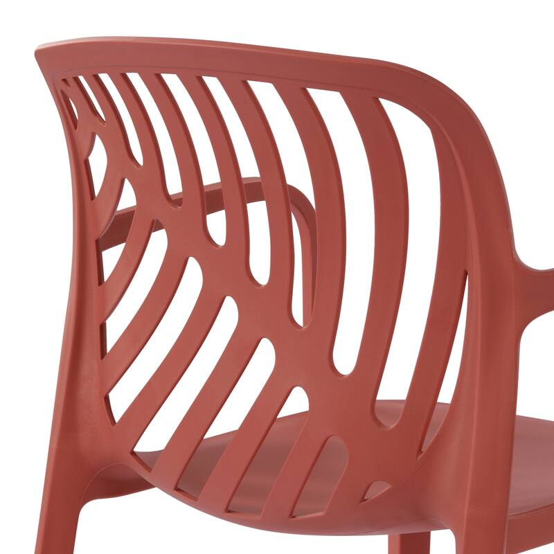 Frond and Form Outdoor Patio Stacking Dining Armchair (Set of 2)