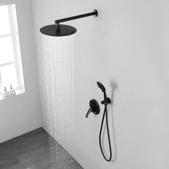 Clihome 5 Spray Patterns 12 in. Wall Mount Dual Shower Heads