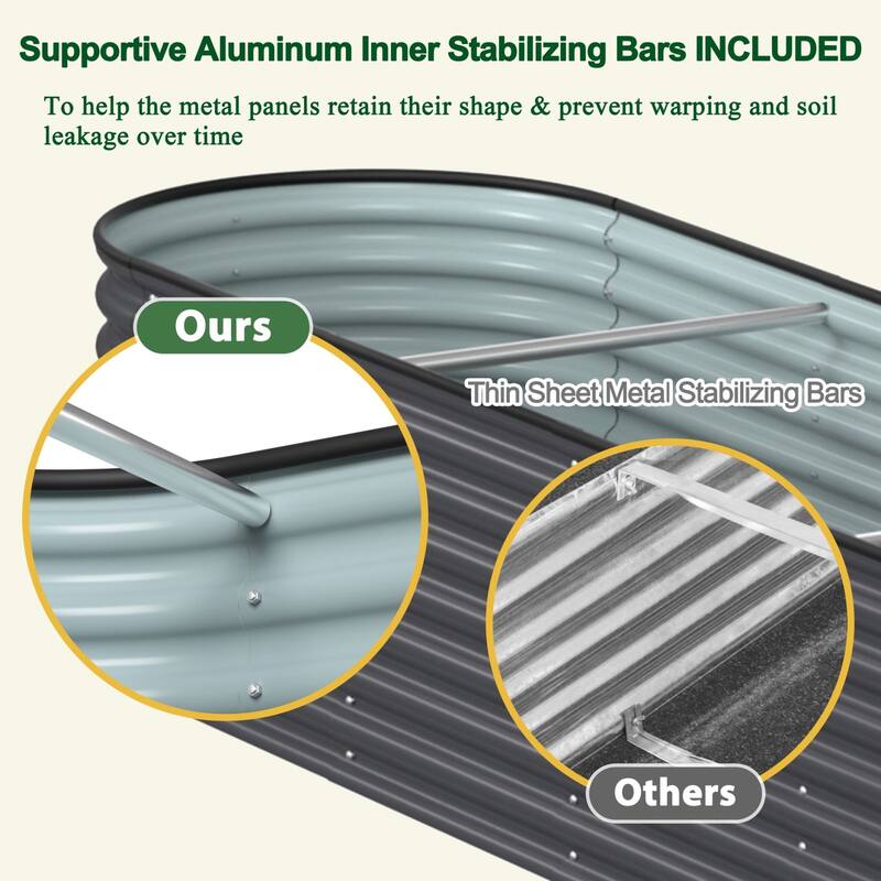VEIKOUS 23.1''H Metal Galvanized Raised Garden Bed 9-in-1 Modular Outdoor Planter Box