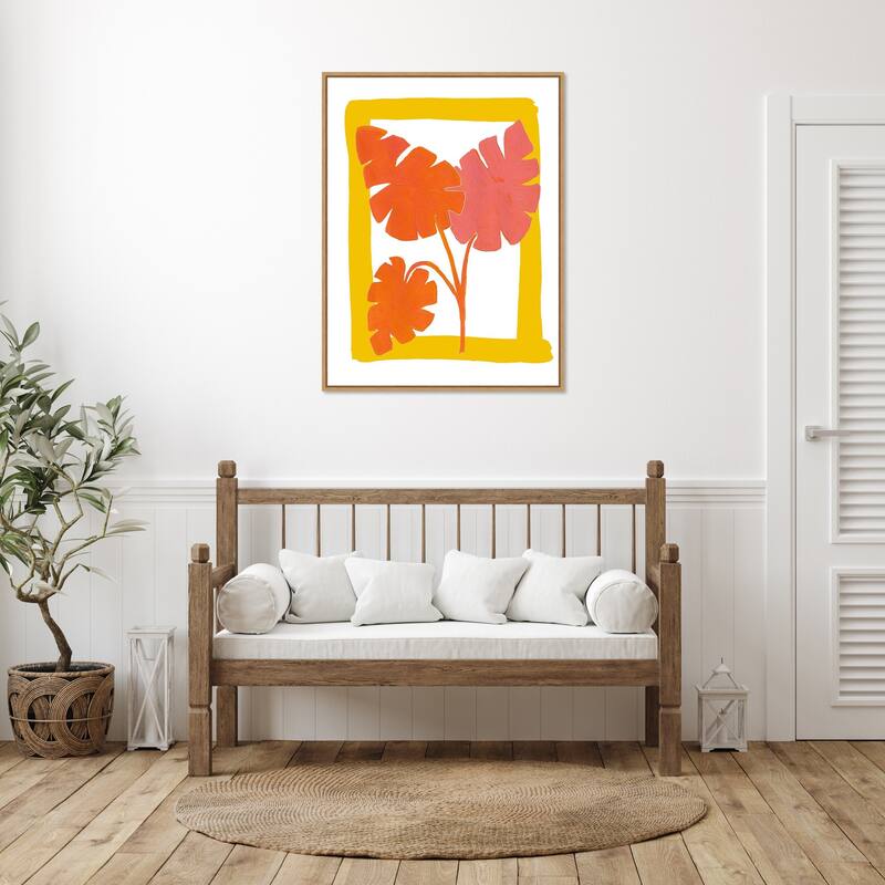 The New Oasis 1 by Bronwyn Baker Framed Canvas Wall Art Print - Sylvie Natural