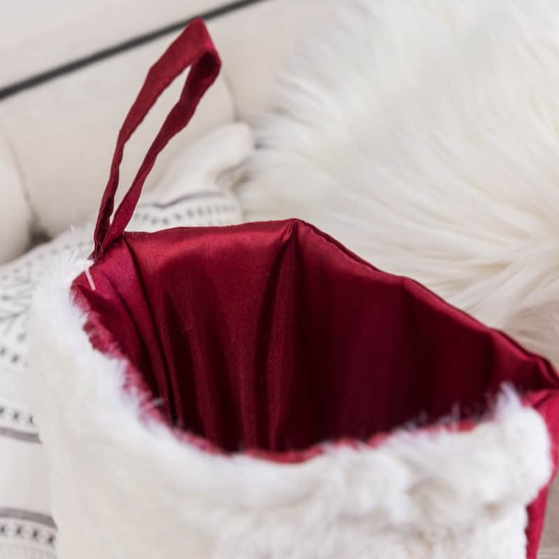 Homey Cozy Floral Velvet Embroidered Christmas Stocking