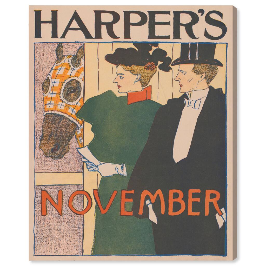 Harpers November 1895 Canvas by Art Remedy, Gallery Wrapped
