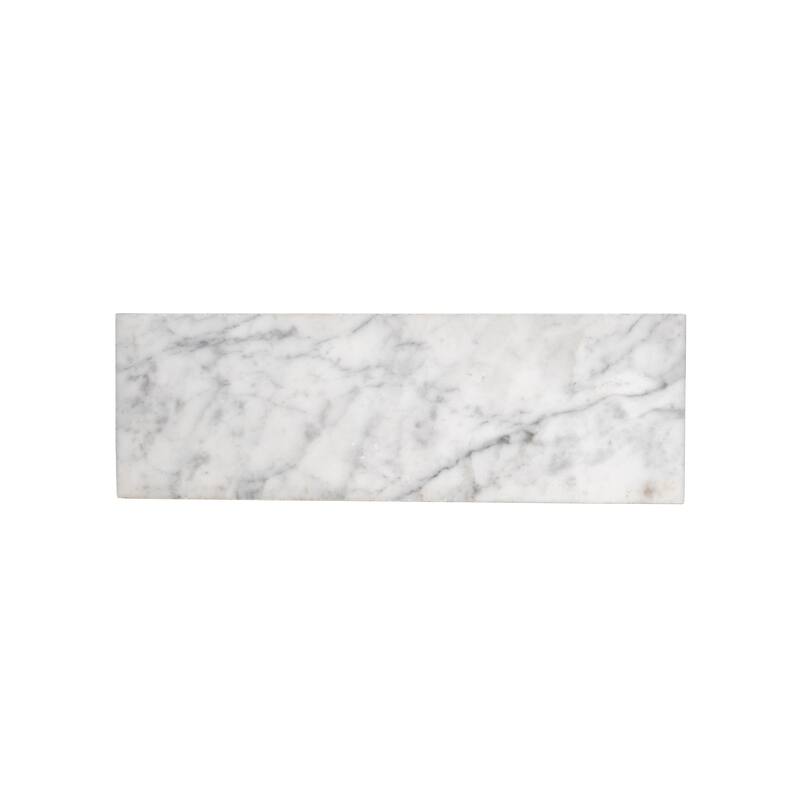 Apollo tile 4 x 12 Grandis Honed White Bianco Carrara Marble Tile (5 sq ft/case) - 15 Pack