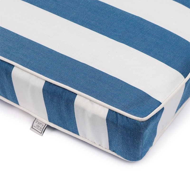 Sherry Kline Indoor/Outdoor Cabana Stripe Chaise Lounge with Contrast Cord