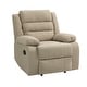 preview thumbnail 24 of 24, Modern Upholstered Recliner Chair with Adjustable Backrest Beige Single