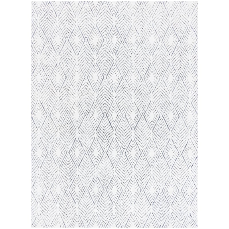 SAFAVIEH Handmade Abstract Mariken Diamond Wool Rug - 9' x 12' - Ivory/Charcoal