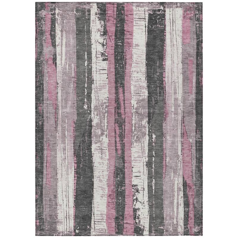 HomeRoots Striped Transitional Rectangle Outdoor Rug