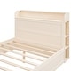 preview thumbnail 22 of 22, Full Size Platform Bed with Storage Headboard and Large Drawer, Wood Color