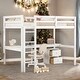 preview thumbnail 2 of 38, Twin Loft Wood Bed.Under-bed Built-in Desk and Storage Cabinet,Classic Wooden Bed Down Table