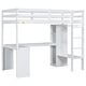 preview thumbnail 17 of 20, Cottage Concise Style Twin Size Wood Loft Bed with Built-In Ladder,L-shaped Desk and Wardrobe Under-Bed,Safety Guaranteed