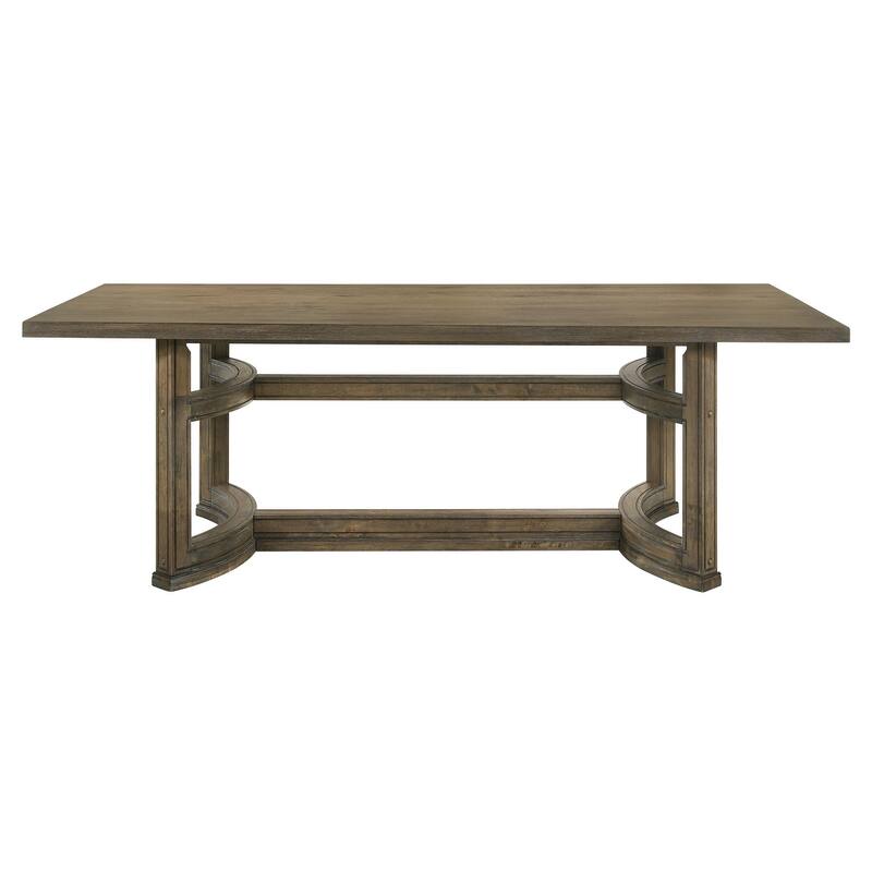 Filoli Weathered Oak Dining Table with Trestle Base