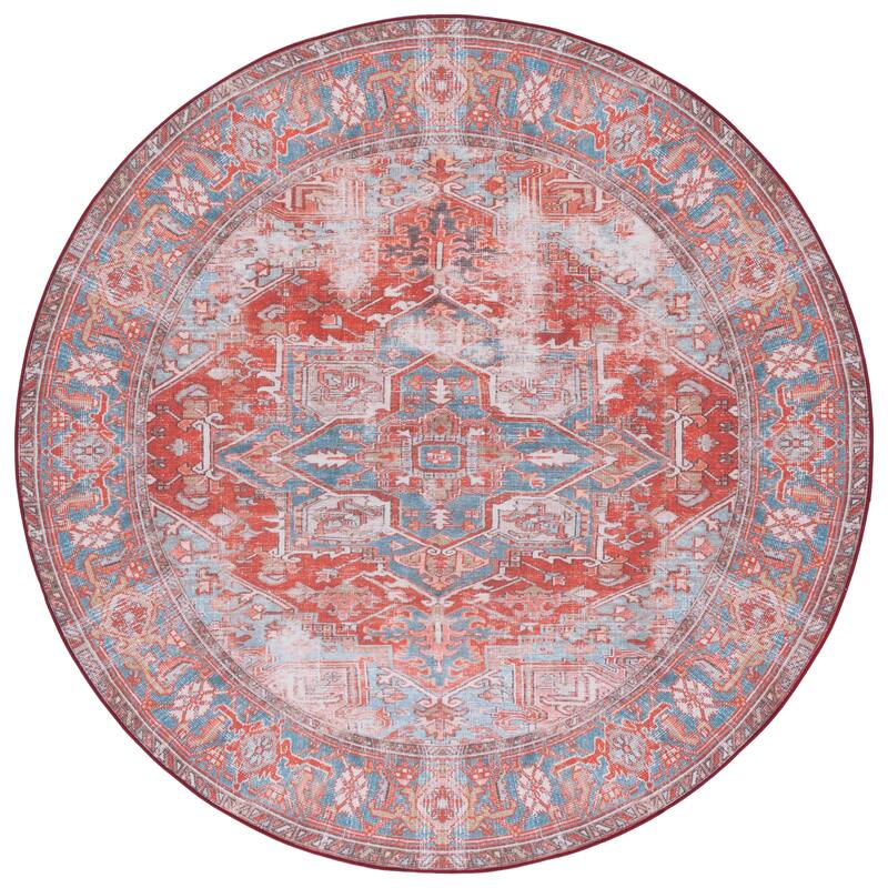 SAFAVIEH Tucson Machine Washable Slip Resistant Vida Distressed Rug