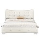 preview thumbnail 9 of 7, Modern Queen Size PU Upholstered Platform Bed with Ergonomic Wingback Headboard, No Box Spring Needed, Cream