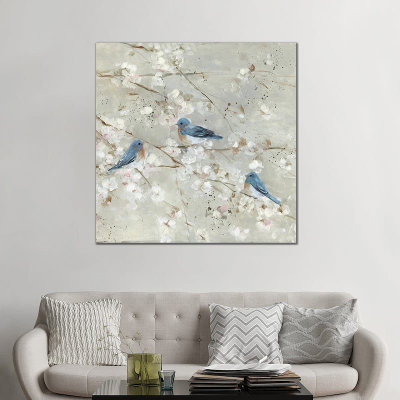 iCanvas "Blue Bird Melody II" by Sally Swatland Canvas Print
