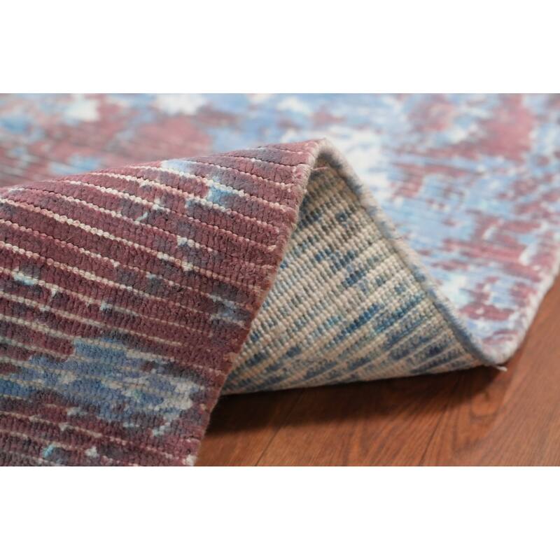 Hand Knotted Oriental Viscose Silk Carpet Modern Abstract Multi-Colored Abstract Area Rug - 7' 9'' X 4' 11''