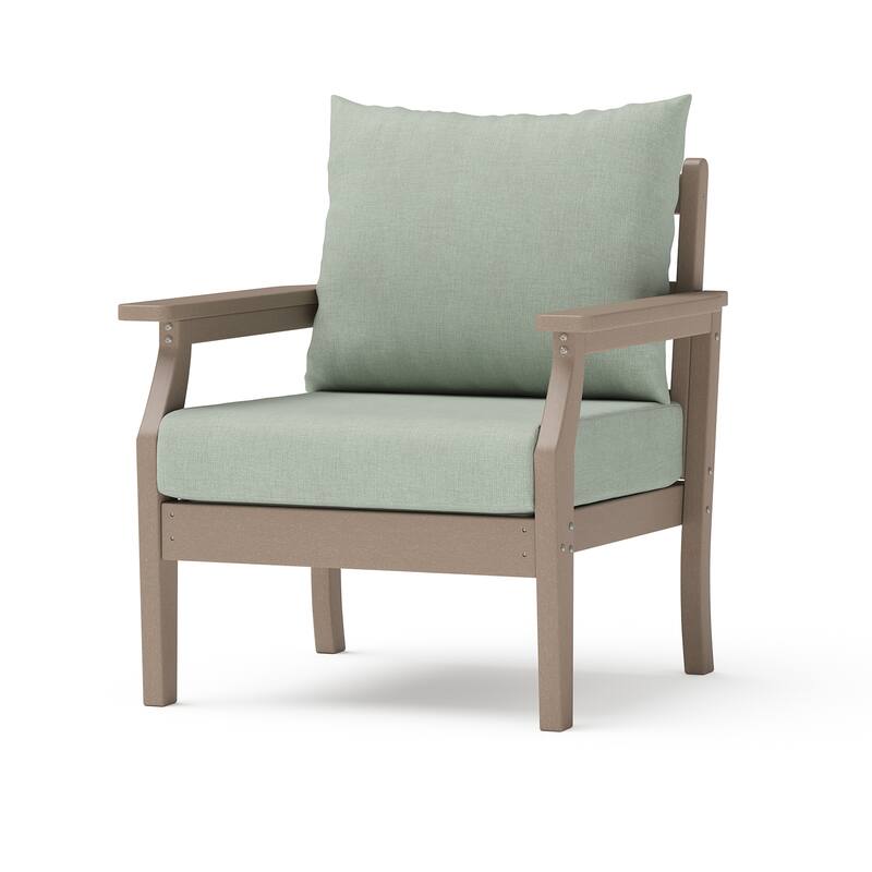 Kamas Outdoor Patio Club Chair - Tan Frame