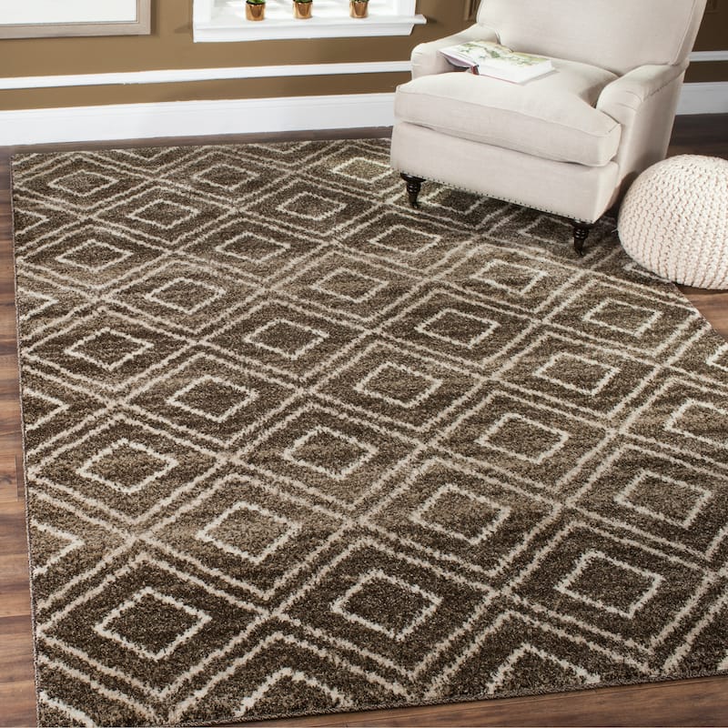 SAFAVIEH Tunisia Preeti Moroccan Diamond Trellis Rug - 5'1" x 7'6" - Brown/Creme