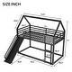 preview thumbnail 3 of 20, Twin over Twin Bunk Bed with Ladder and Slide, Black Metal Frame with High Guardrails, Playhouse Design for Fun and Safe Sleep