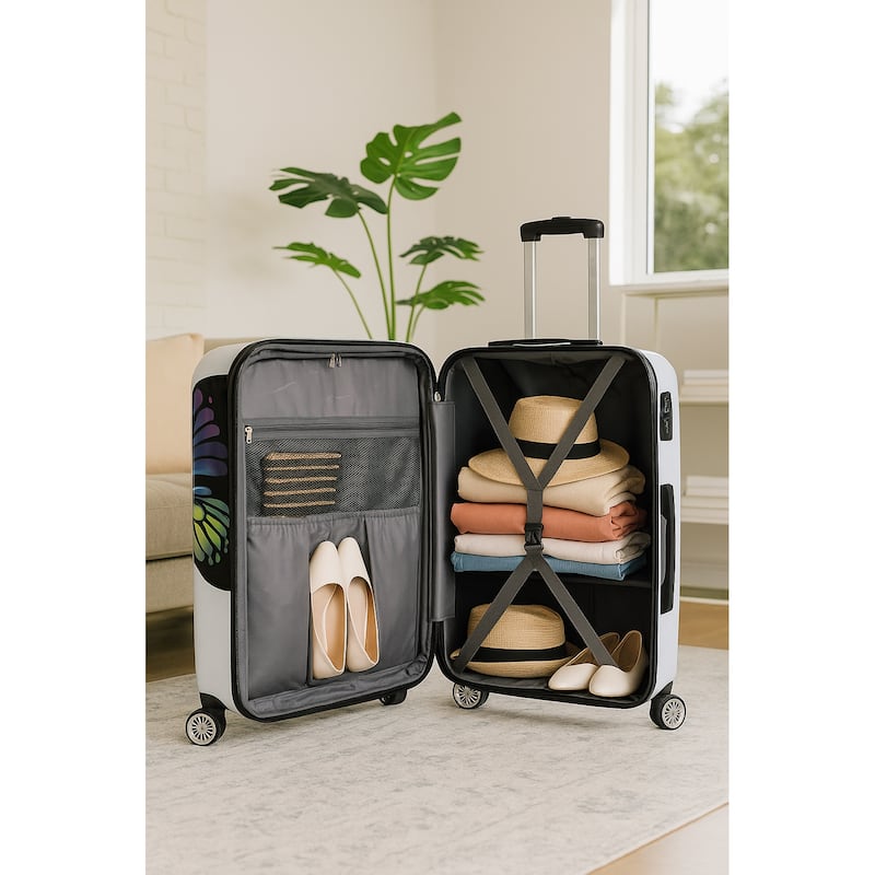 World Traveler Butterfly 24-inch Expandable Hardside Spinner Suitcase