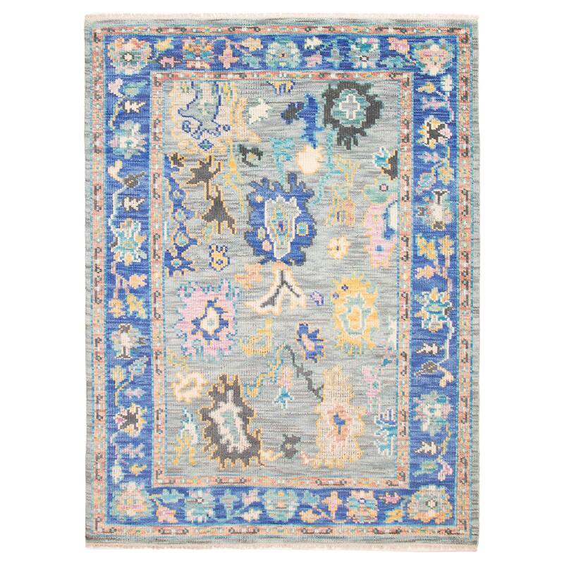 ECARPETGALLERY Hand-knotted Modern Oushak Grey Wool Rug - 9'1 x 12'0 - Grey - 9'1 x 12'0