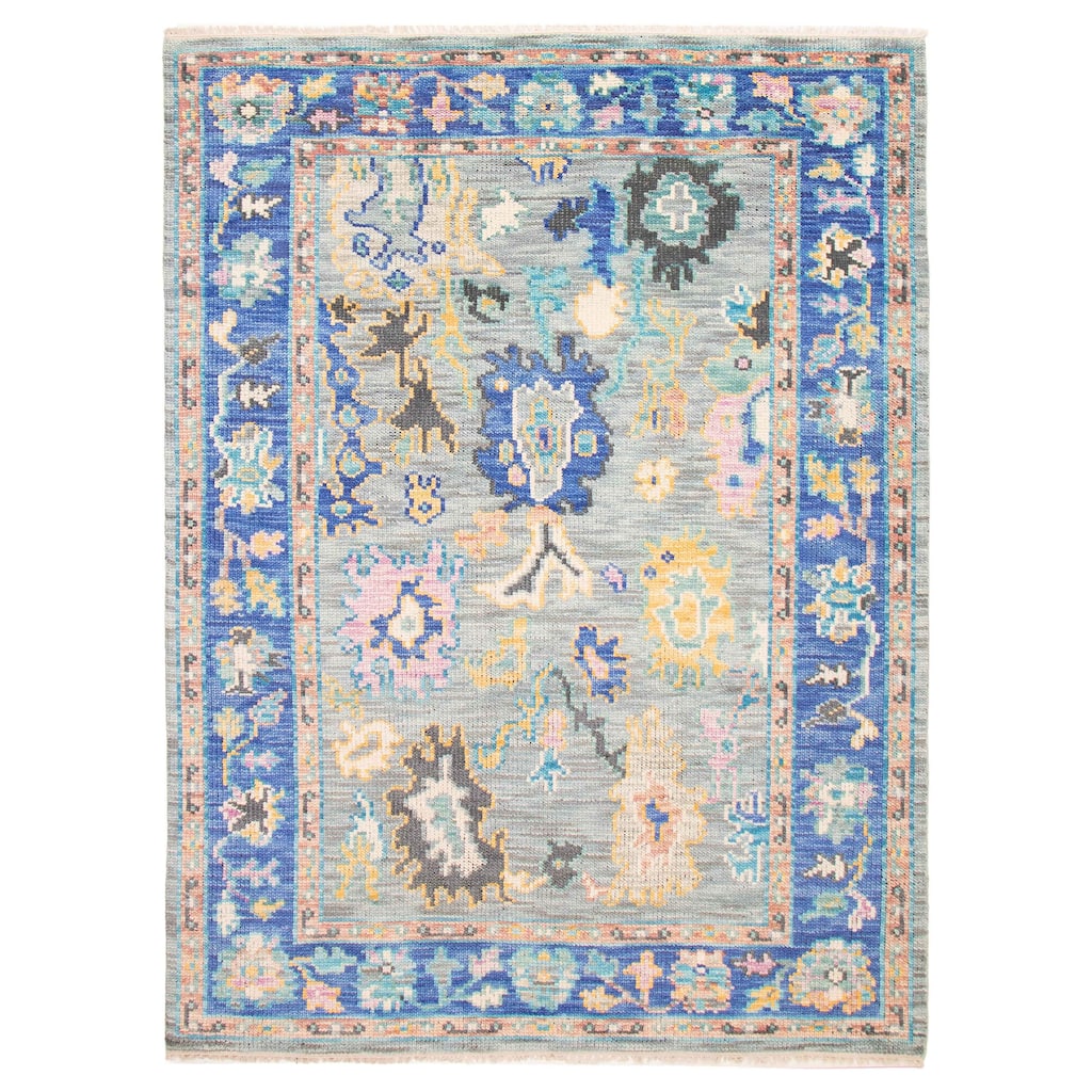 ECARPETGALLERY Hand-knotted Modern Oushak Grey Wool Rug - 9'1 x 12'0