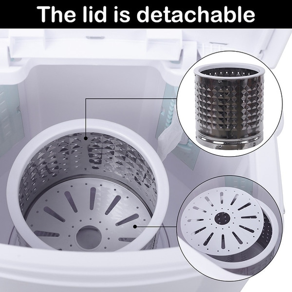 ZOKOP 10lbs Mini Semi-automatic Washing Machine Compact Washer