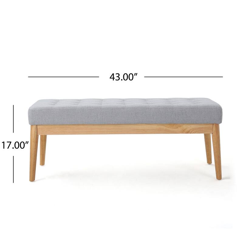 Saxon Mid-century Tufted Fabric Ottoman Bench by Christopher Knight Home - 43.00 L x 15.75 W x 17.00 H
