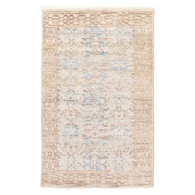 ECARPETGALLERY Hand-knotted Mystique Light Grey Wool Rug - 3'0 x 5'0