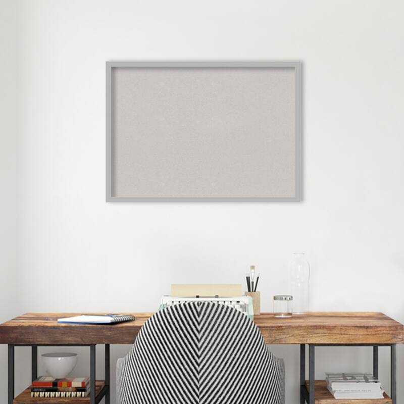 Hera Chrome Framed Grey Corkboard Bulletin Board