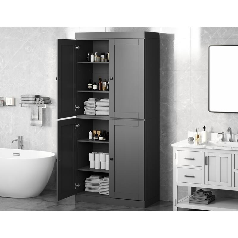 Palace Imports 100% Solid Wood 32" Bathroom Storage Cabinet with Shaker Doors and Adjustable Shelves