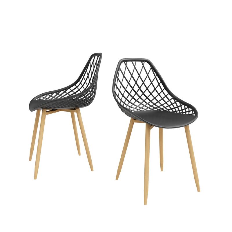 Jamesdar Kurv Mid-Century Dining Chair (Set of 2) - Black/Natural