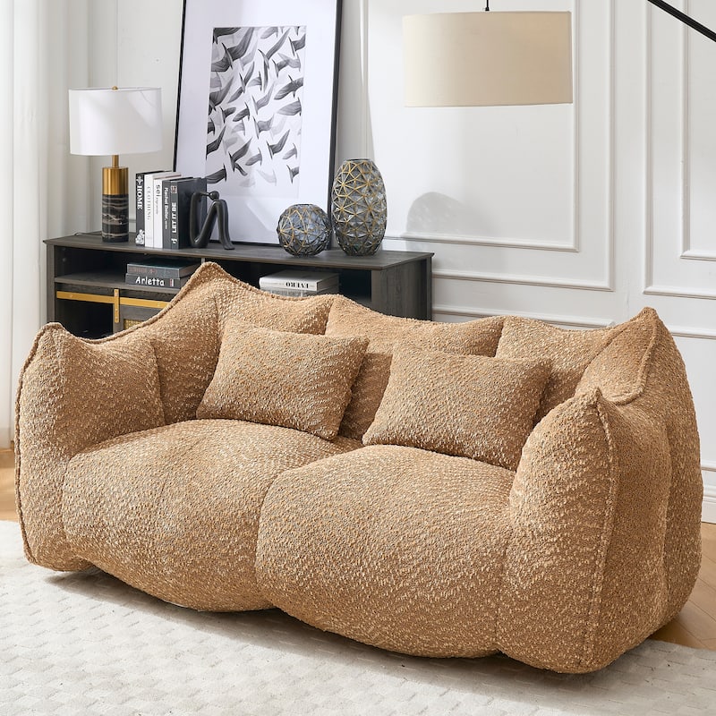 Giant Bean Bag Loveseat Sofa with Armrest for Living Room