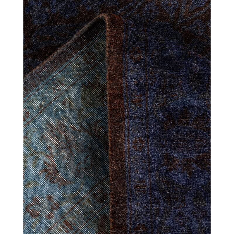 Overton Hand Knotted Wool Vintage Inspired Modern Contemporary Overdyed Purple Area Rug - 3' 1" x 5' 3"